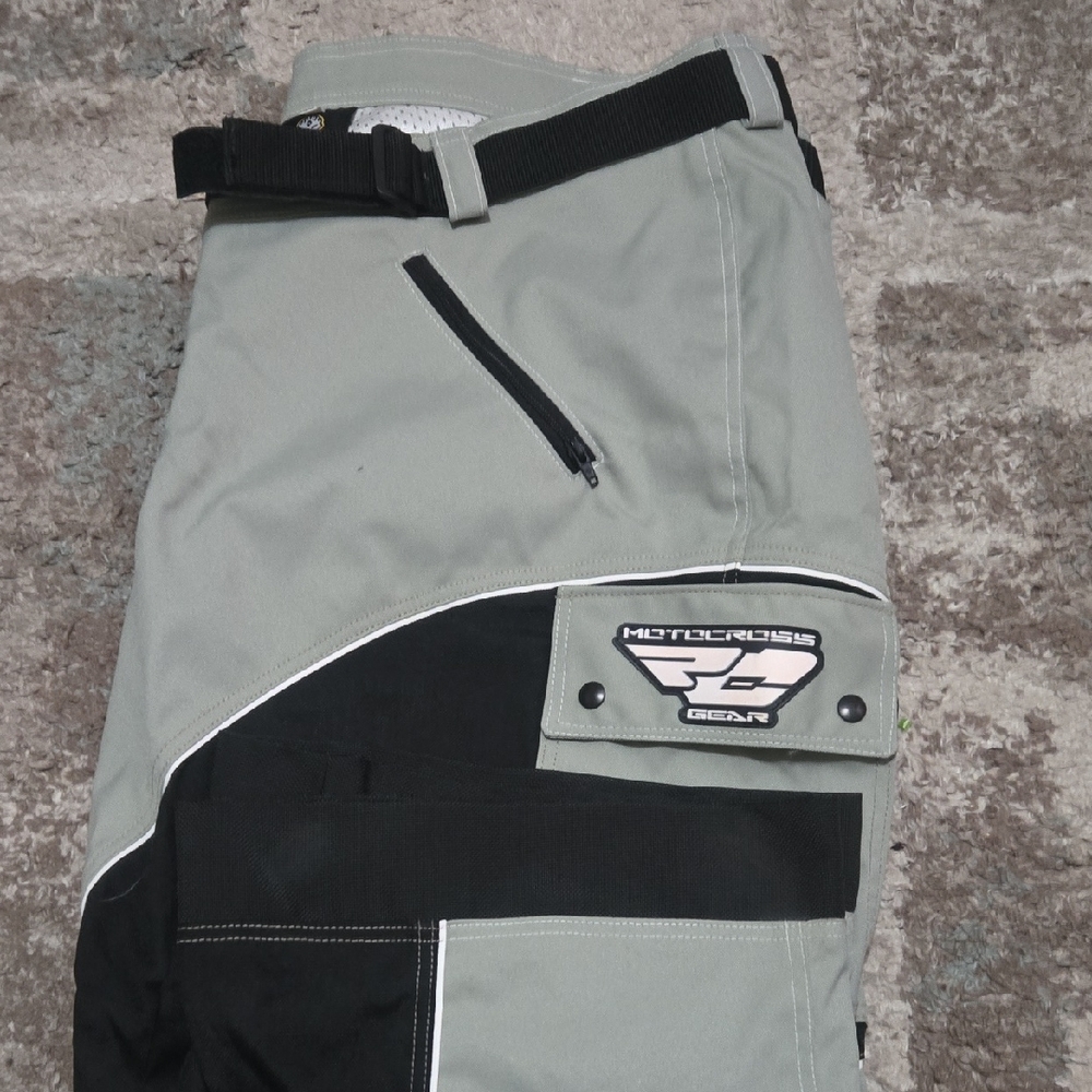 Gray and Black Cargo Pants with Reinforced Design